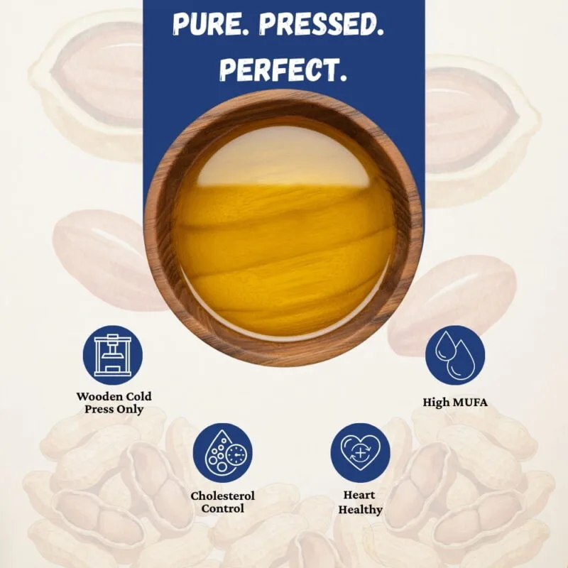 Wooden Cold Pressed Groundnut Oil