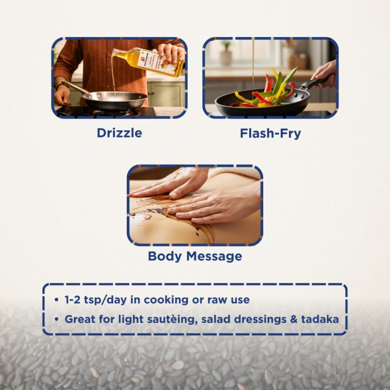 BLACK SESAME OIL WOODEN COLD PRESSED (1 LTR)