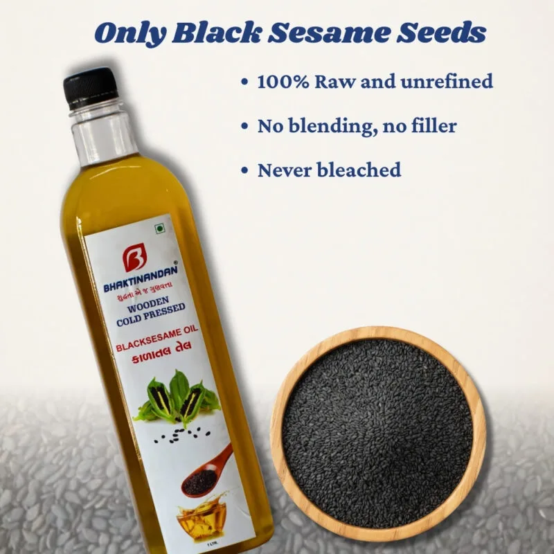 Wooden Cold Pressed Black Sesame Oil