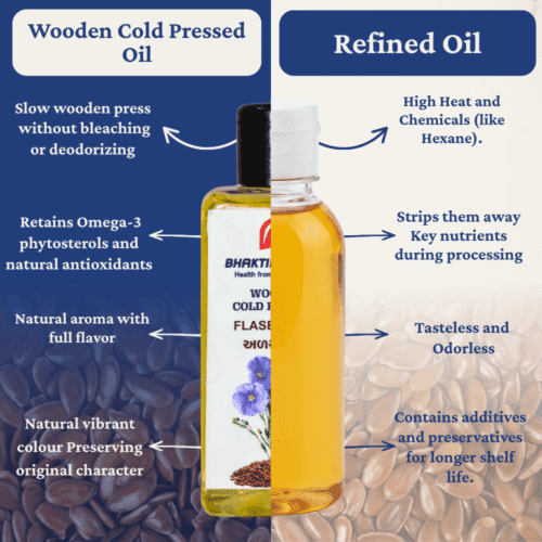 Wooden Cold Pressed Flaxseed Oil