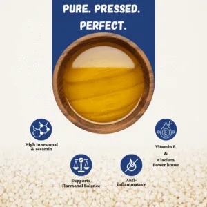 white sesame oil 1 Wooden Cold Pressed White Sesame Oil