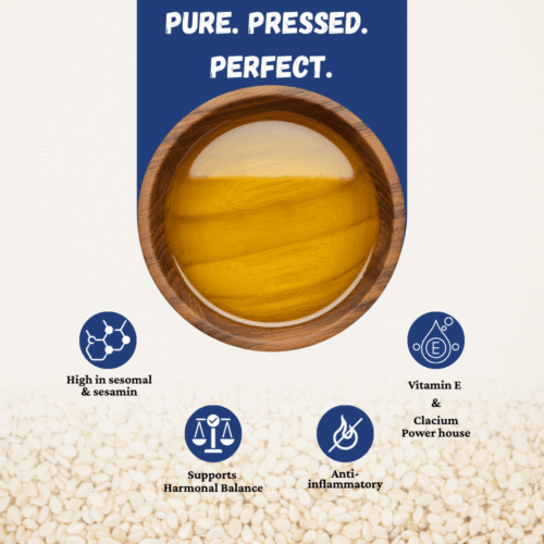 WOODEN COLD PRESS WHITE SESAME OIL (1 LTR)