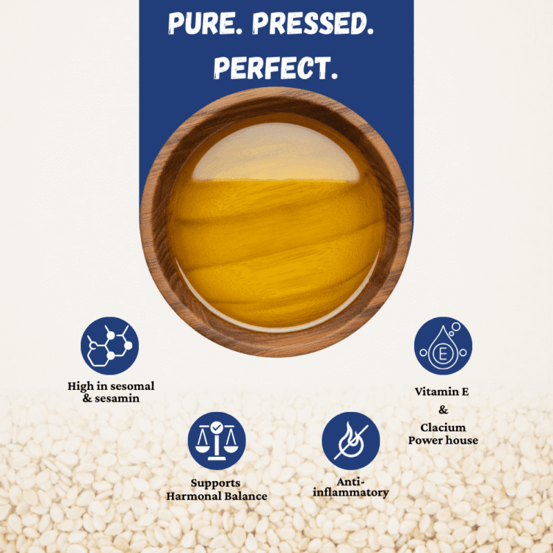 Wooden Cold Pressed White Sesame Oil