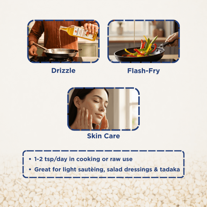 Wooden Cold Pressed White Sesame Oil