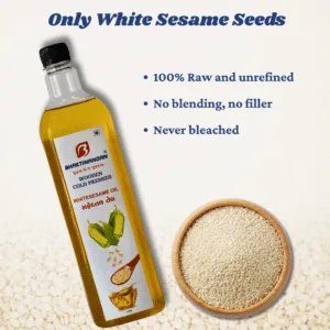 white sesame oil 5 Wooden Cold Pressed White Sesame Oil