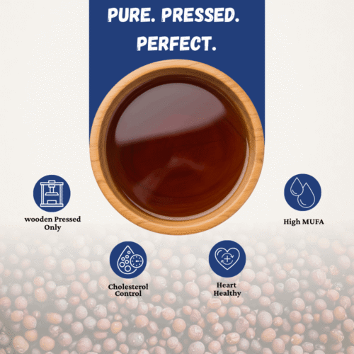 black mustard oil 1 WOODEN COLD PRESS MUSTARD OIL (1 LTR)