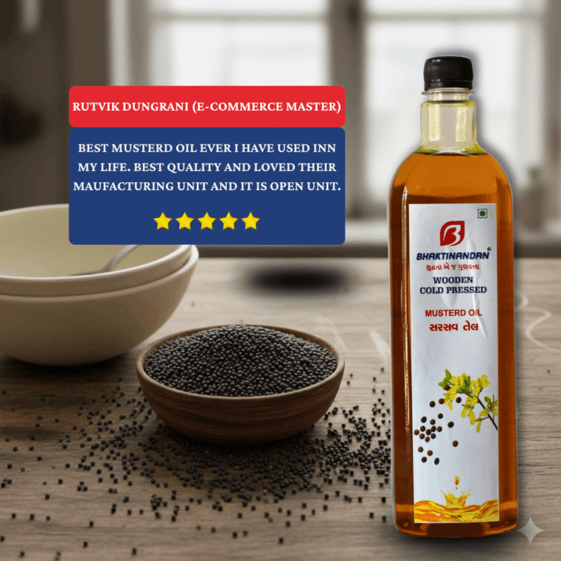 WOODEN COLD PRESS MUSTARD OIL (1 LTR)